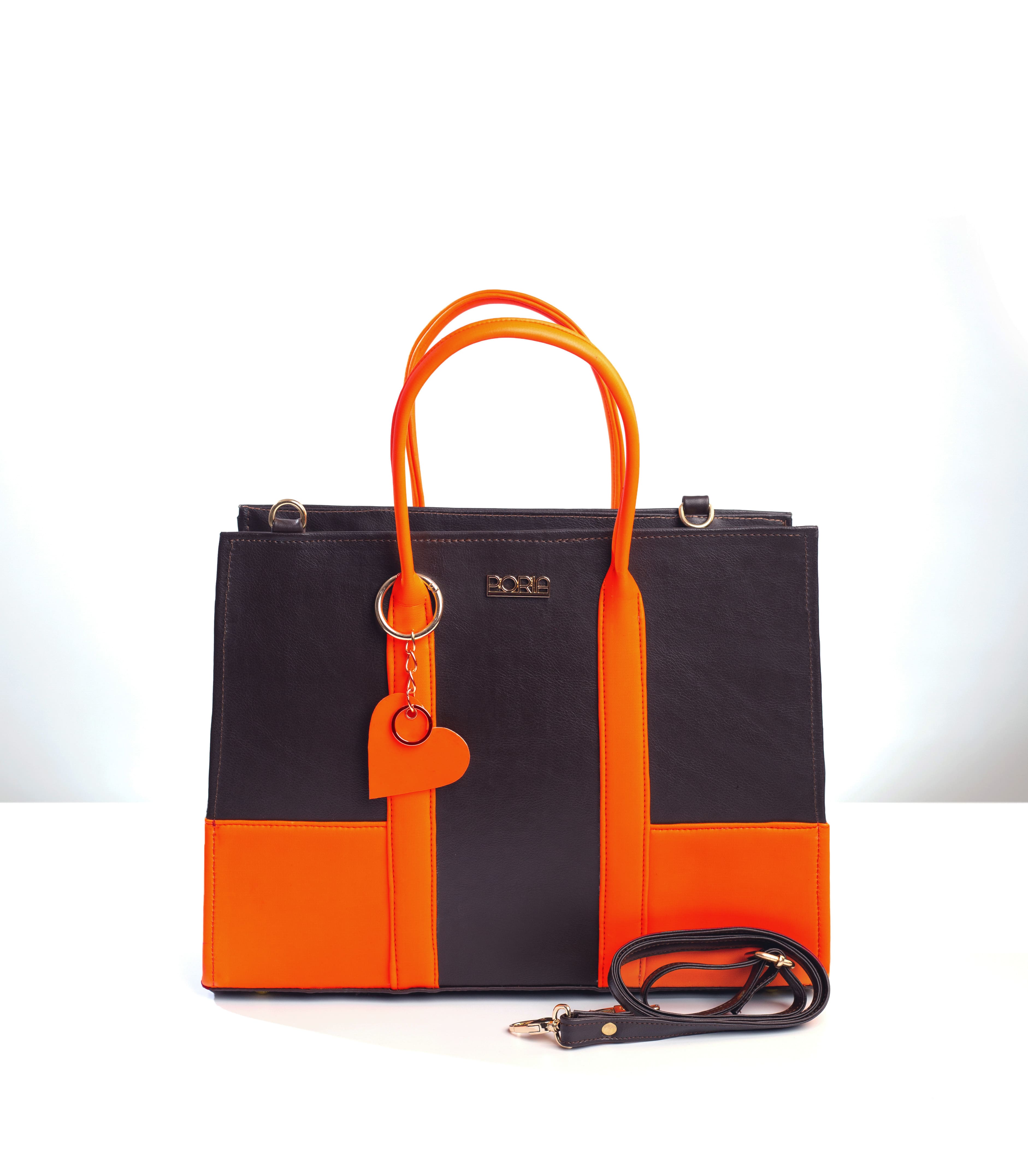 Laurel Bag in Chocolate and Orange