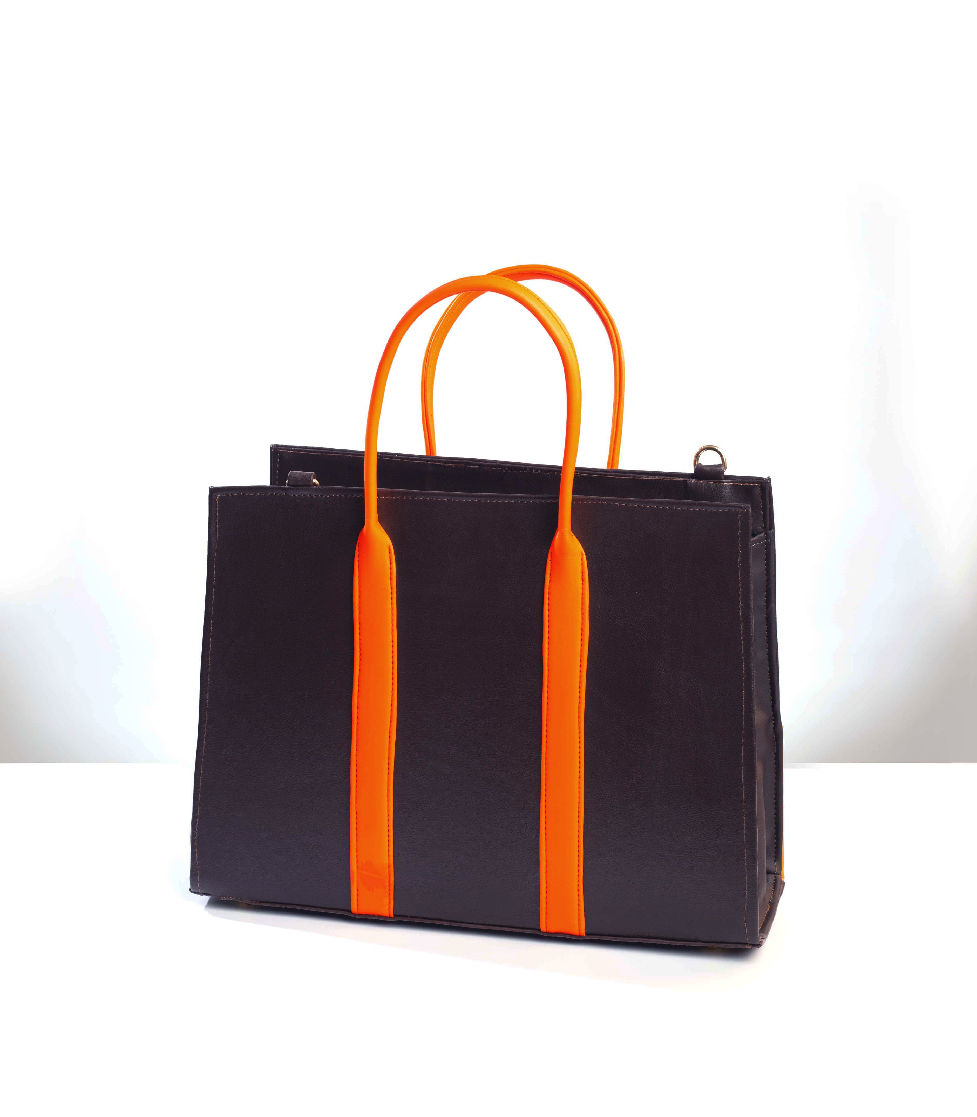 Laurel Bag in Chocolate and Orange