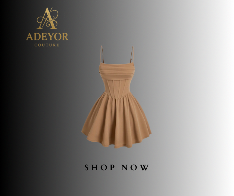 Caramel Corset Flare Mini Dress