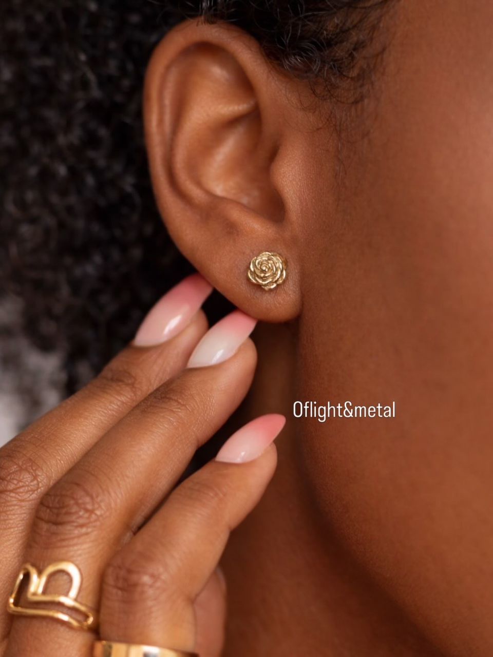 Rose stainless steel Stud